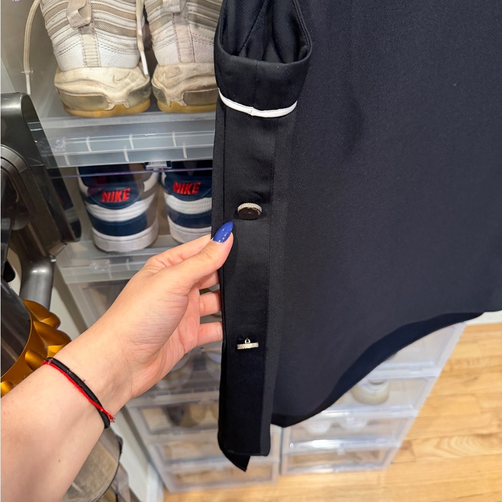 Ted Baker Black Top with White Piping - Picture 3 of 5